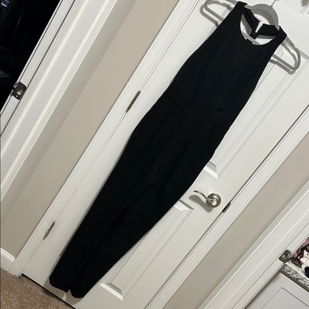 Alice & Olivia |  Black Jumpsuit w/ open back - zipper detail | 6
